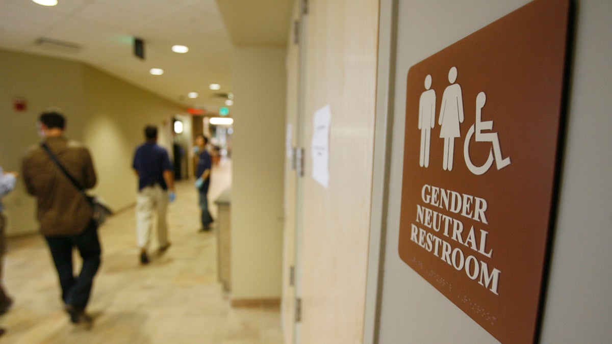 A sign marks the entrance to a gender-neutral restroom at the University of Vermont in Burlington, Vt. (Toby Talbot/AP Photo, file) 