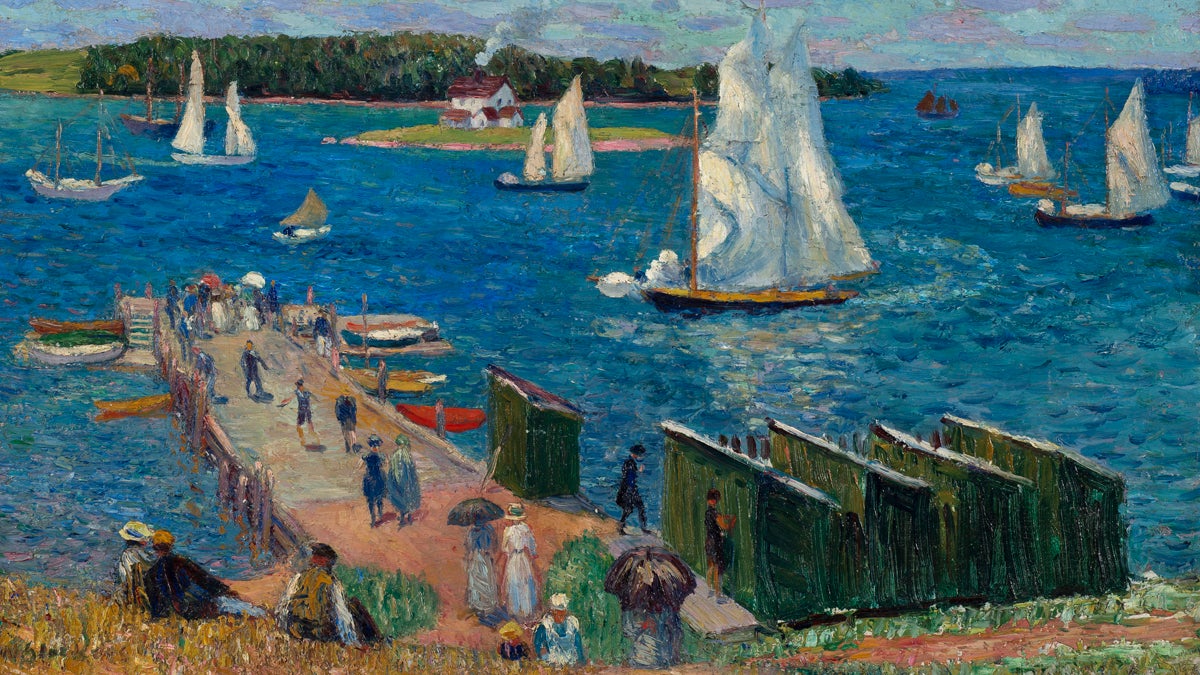  The first major retrospective in over 50 years of William Glackens – Philly native, PAFA graduate, and lifelong friend of Dr. Albert Barnes – is opening at the Barnes Foundation. Pictured: Mahone Bay, 1910, by William James Glackens (courtesy of the Barnes Foundation) 