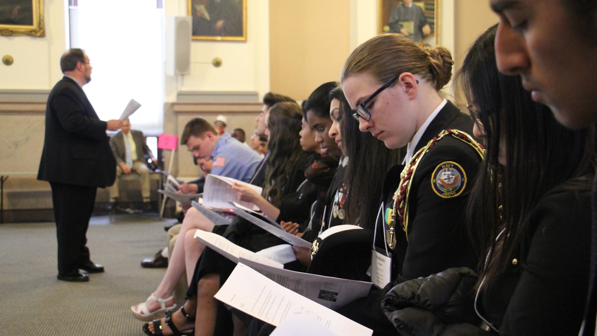 High school juniors from the Philadelphia area chosen for their leadership qualities participate in Good Citizen Day at City Hall