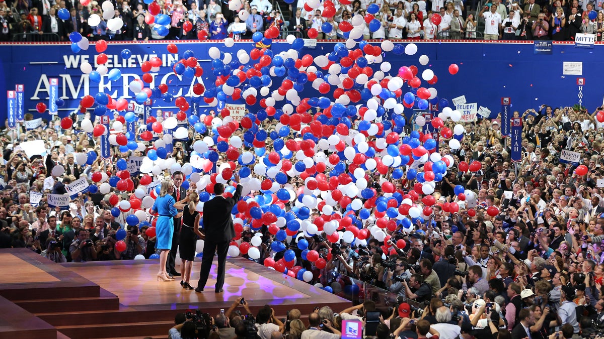  Balloons drop at the 2012 Republican Convention in Tampa, Fla., as presidential candidate Mitt Romney and vice presidential candidate Paul Ryan accept the nomination of their party. (AP Photo/Jae C. Hong, File) 