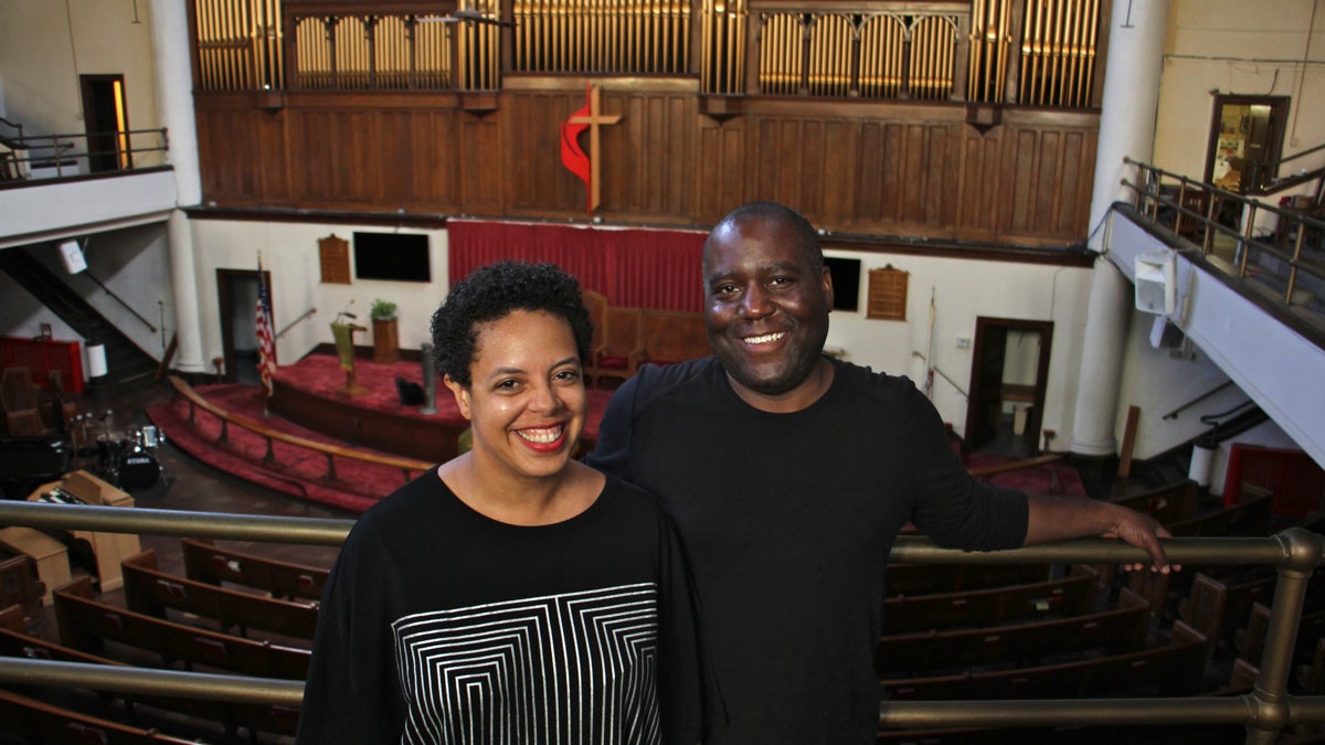 Menti and Keith Obadike created a sound installation for Tindley Temple that will play from the rooftop each day at the rising of the sun. (Emma Lee/WHYY)