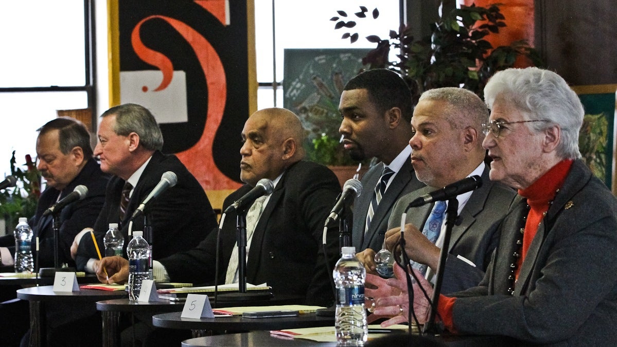  The first forum of this Democratic mayoral-primary season drew the candidates to Parkside in February. On Tuesday night, they'll go on live television from the Kimmel Center. (Kimberly Paynter/WHYY) 