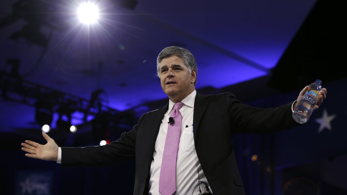 Sean Hannity of Fox News is shown in National Harbor