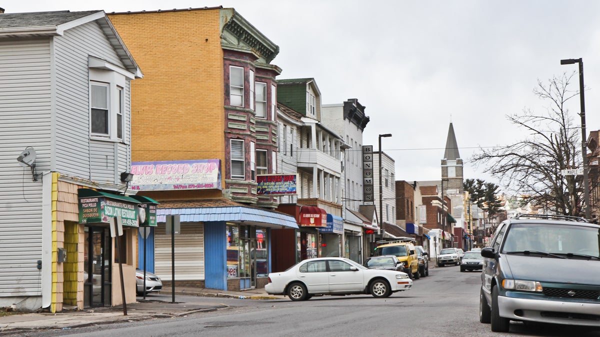 Wyoming Street in Hazelton, Pa. was once nearly vacant but since a wave of immigration, almost 90% of storefronts are filled. (Kimberly Paynter/WHYY, file) 