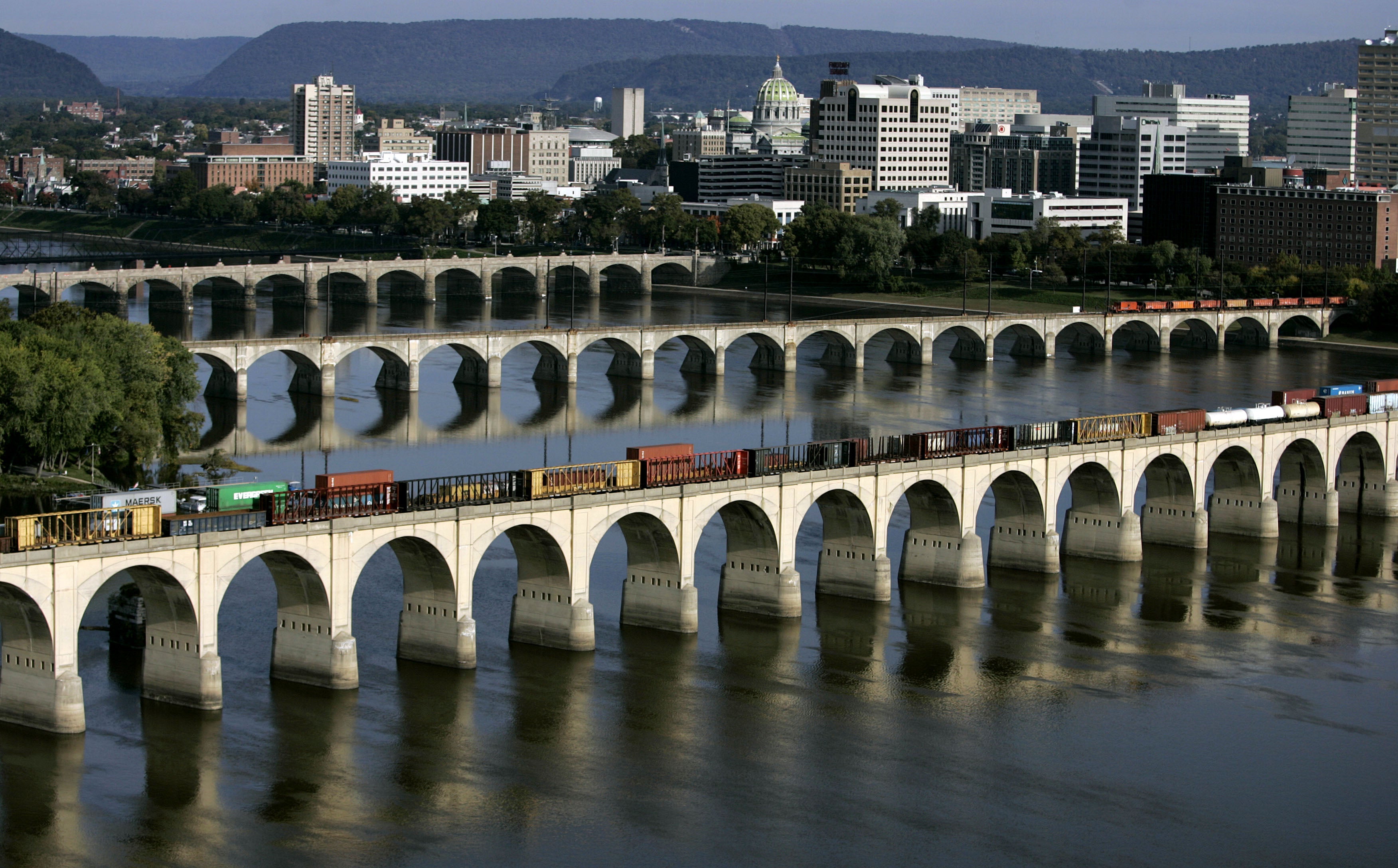  The Susquehanna River runs past Harrisburg.(AP Images) 