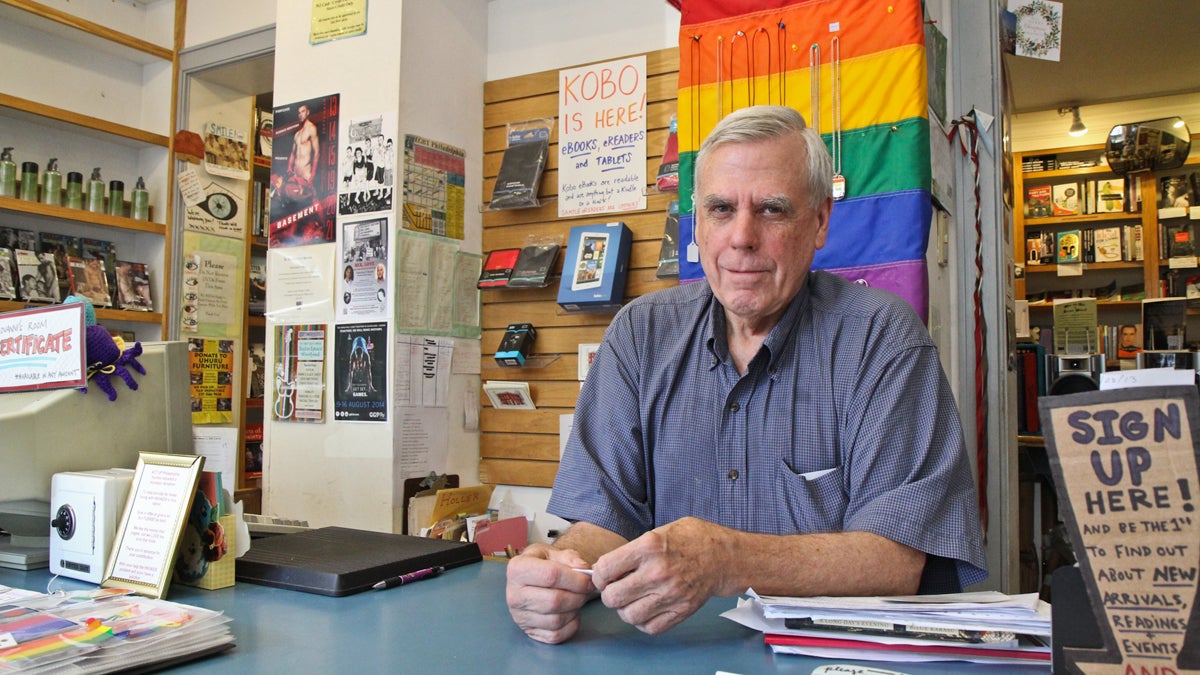  Giovanni's Room owner Ed Hermance is retiring after operating the bookstore for 37 years. (Kimberly Paynter/WHYY) 