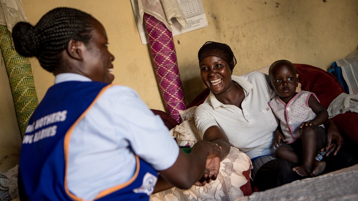 The program Mothers2Mothers in Cape Town South Africa hires women with HIV as mentors to support new moms. There are now hundreds of program sites in seven African countries. (Photo by Karin Schermbrucker