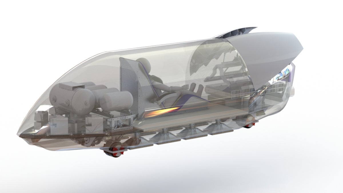 Rendering of the Drexel hyperloop team pod, courtesy of Drexel University.