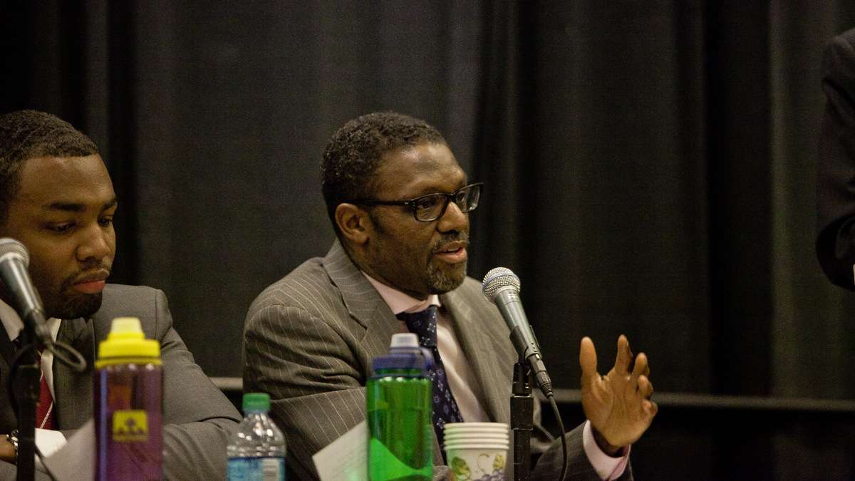  At last week's Next Great City forum, Rev. Keith Goodman noted that he is 'not a career politician.' Today, he exited the race. (Brad Larrison/for NewsWorks) 