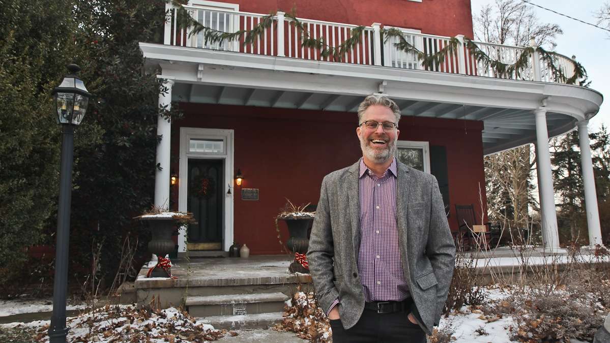  Will Hammerstein, the grandson of Oscar Hammerstein, stands outside  his grandfather's farmhouse in January. (NewsWorks file photo) 