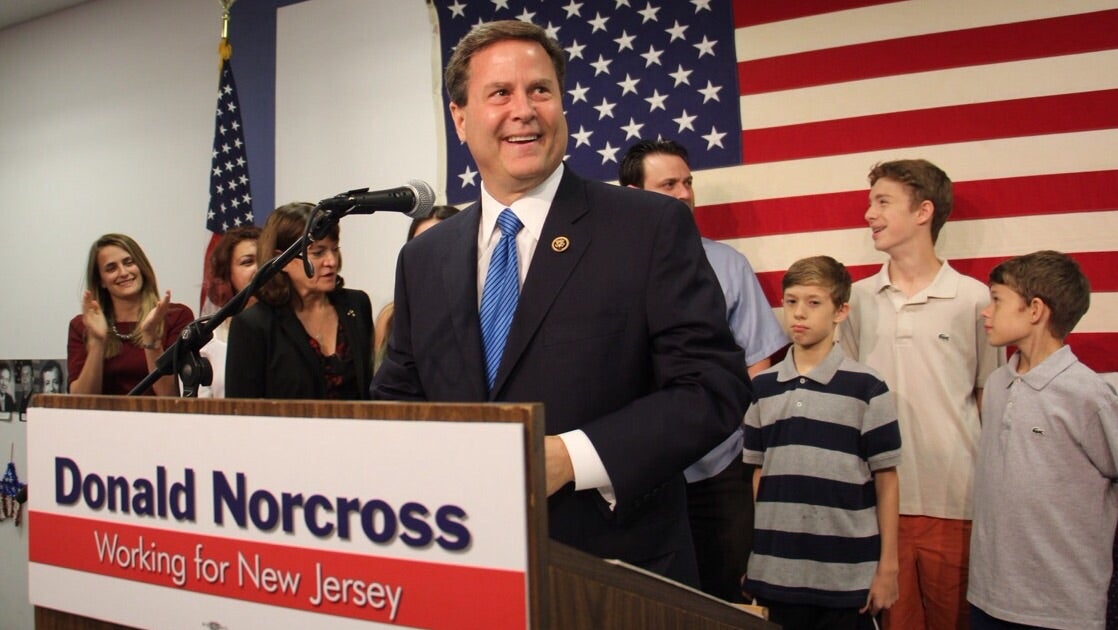 Incumbent Donald Norcross wins the Democratic nomination to represent New Jersey's 1st Congressional District over challenger Alex Law.(Emma Lee/WHYY)