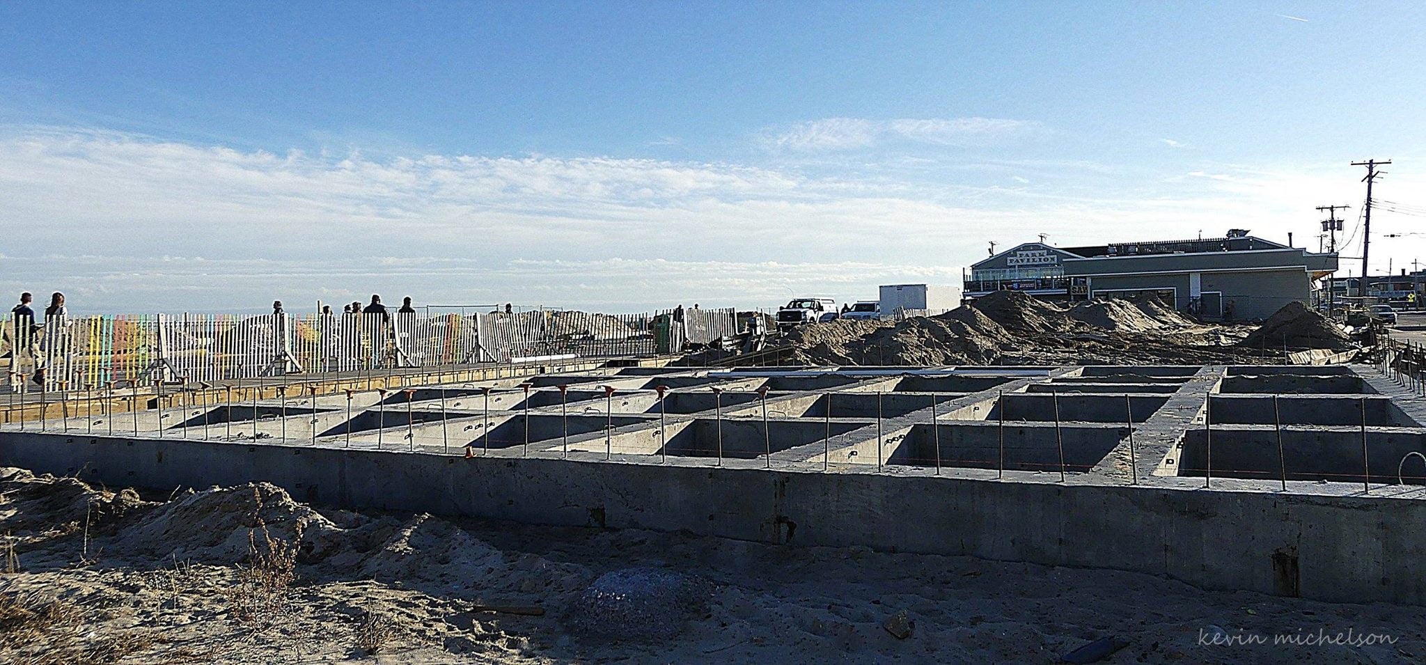 Construction next to the Seaside Park boardwalk on December 27