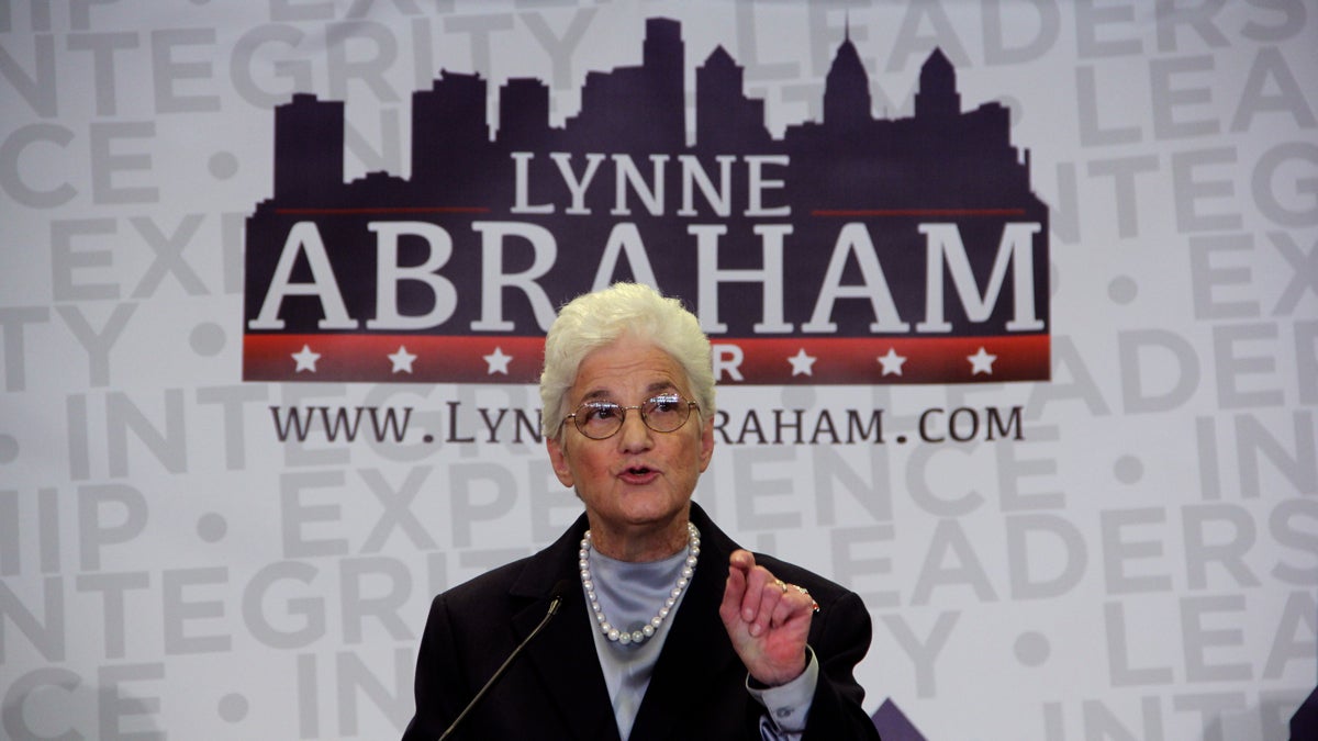  Lynne Abraham, the lone woman in the Philadelphia mayoral-election field, spoke with NewsWorks about an array of topics this week. (Emma Lee/WHYY) 