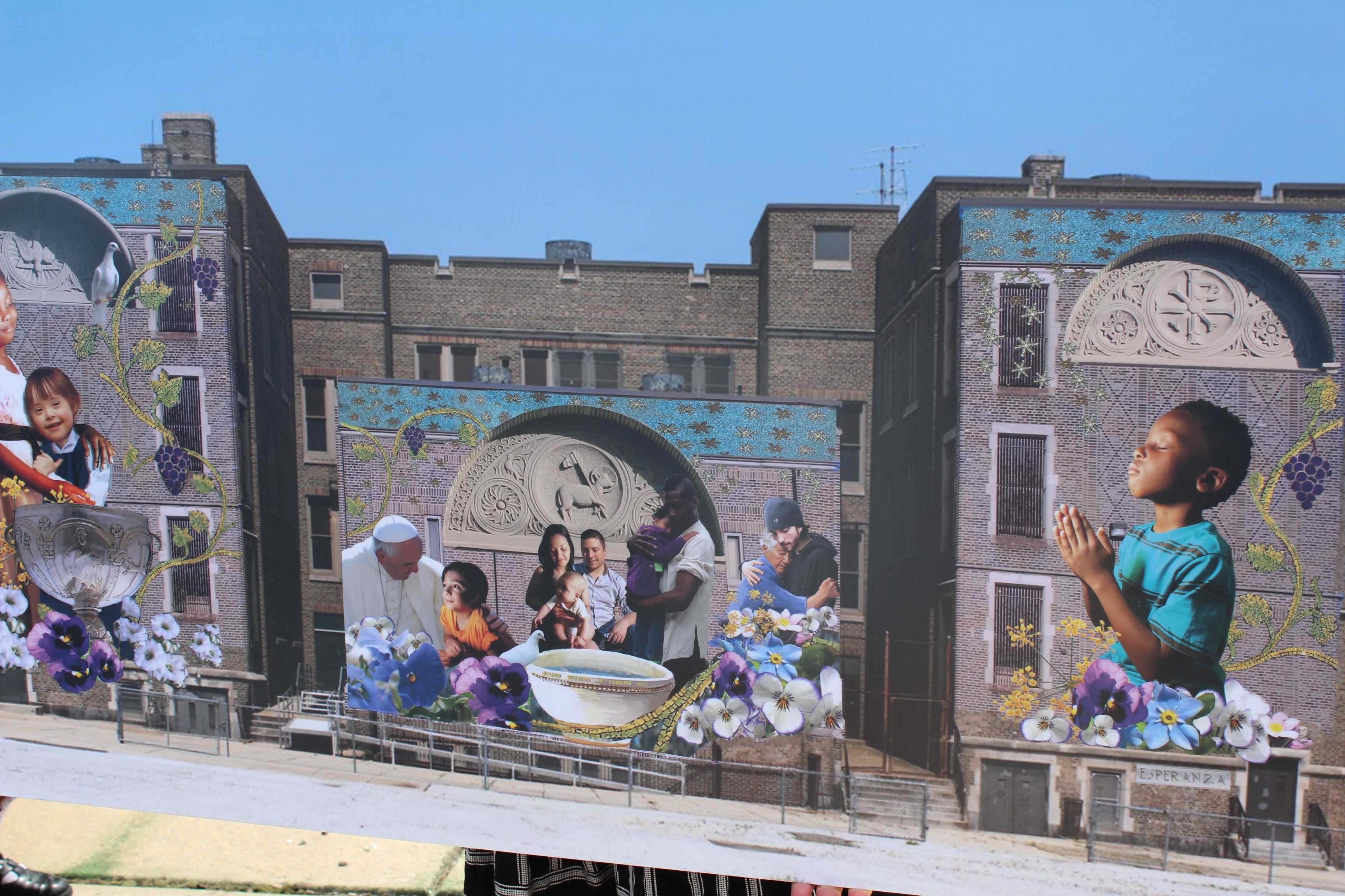  A rendering of Cesar Viveros' mural to honor the pope's visit to Philadelphia. 