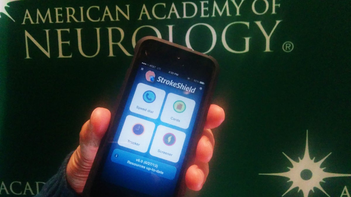  The StrokeShield smartphone app was created by Dr. Claude Nguyen, a University of Pennsylvania stroke physician. (Jessica McDonald/WHYY) 