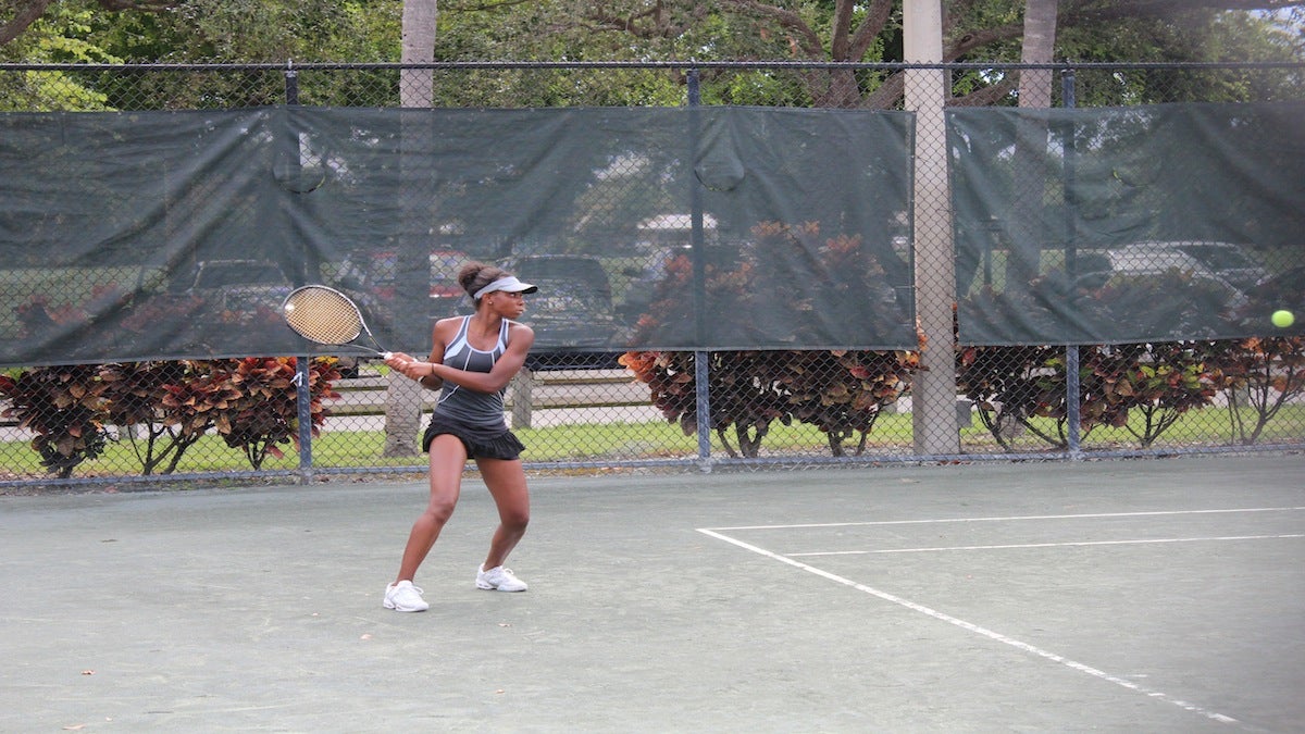  Toni-Ann Slaney on court at the ATA Tournament. (Courtesy of Legacy Youth Tennis and Education) 