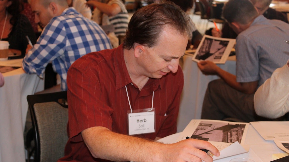  Herb Soll at the Library of Congress' Primary Sources Summer Teacher Institute. (Courtesy of the Library of Congress) 