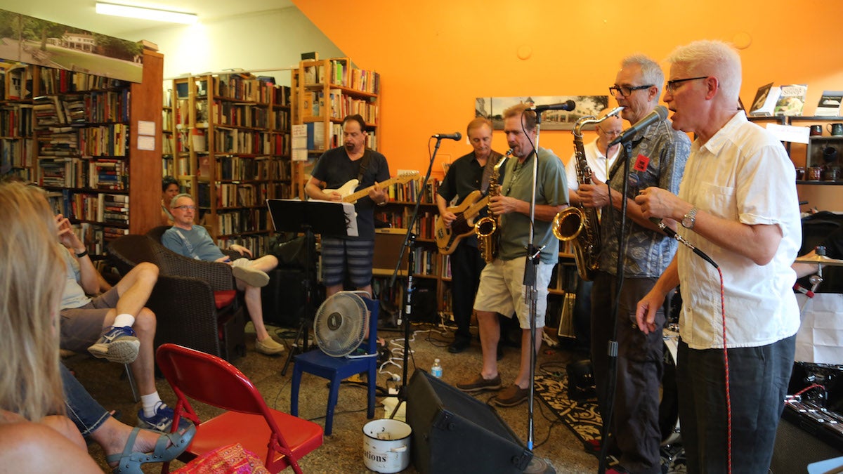 The Knights of Soul performed soul, jazz and funk at the Read & Eat, a local used bookstore & cafe (Natavan Werbock/for NewsWorks)