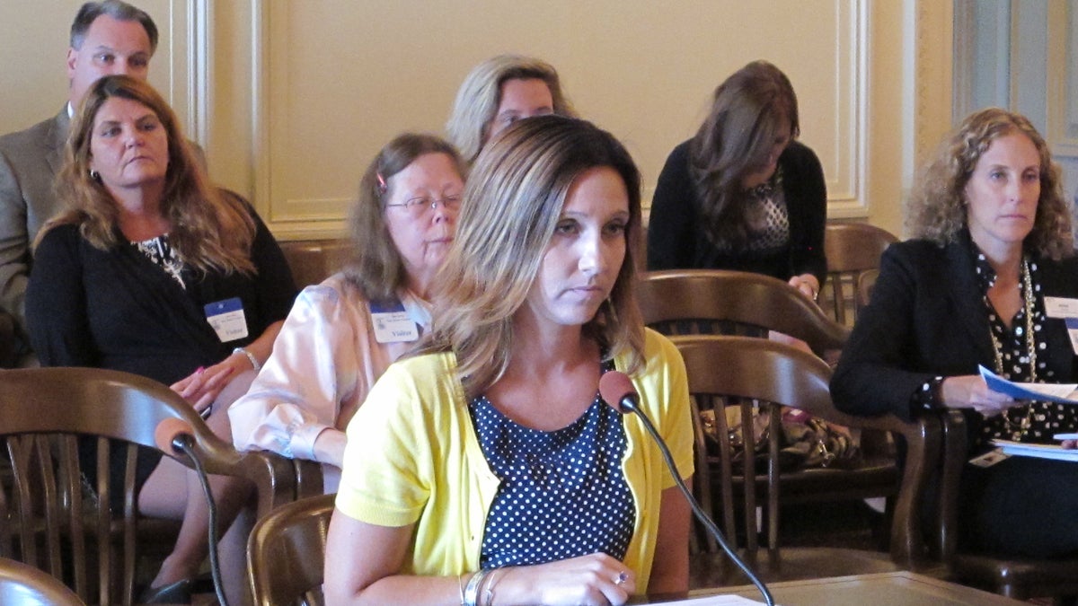  Advocates for victims of domestic violence testify in support of a measures designed to stop the abuse. (Phil Gregory/WHYY) 