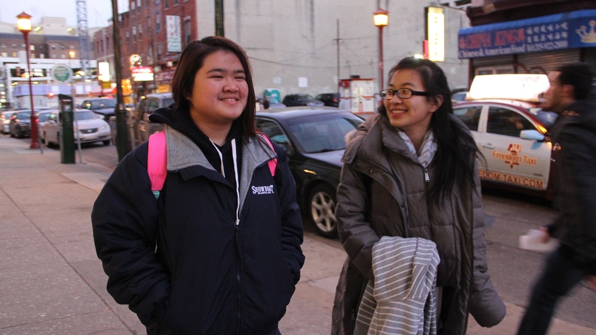  Kai Teio (left) is a 10th-grader at Horace Furness High School in South Philadelphia. (Emma Lee/WHYY)  