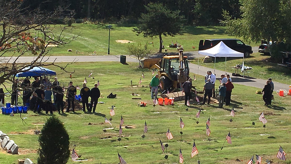 Authorities exhume unidentified bodies at Maple Hill Cemetery in Hanover Township