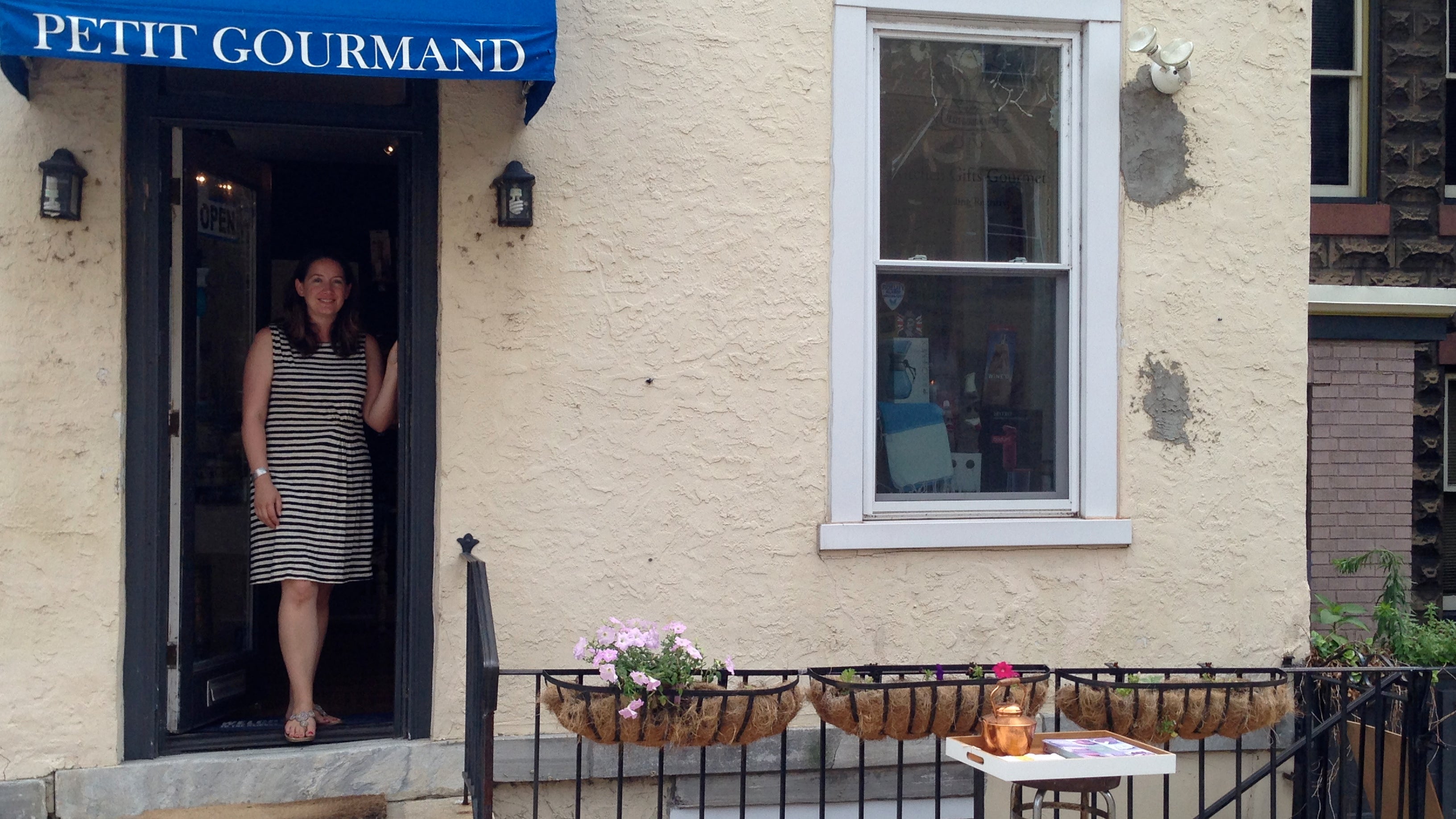  Sarah Holmes, co-owner of Petit Gourmand in Manayunk. (Michelle Barrett/for NewsWorks) 