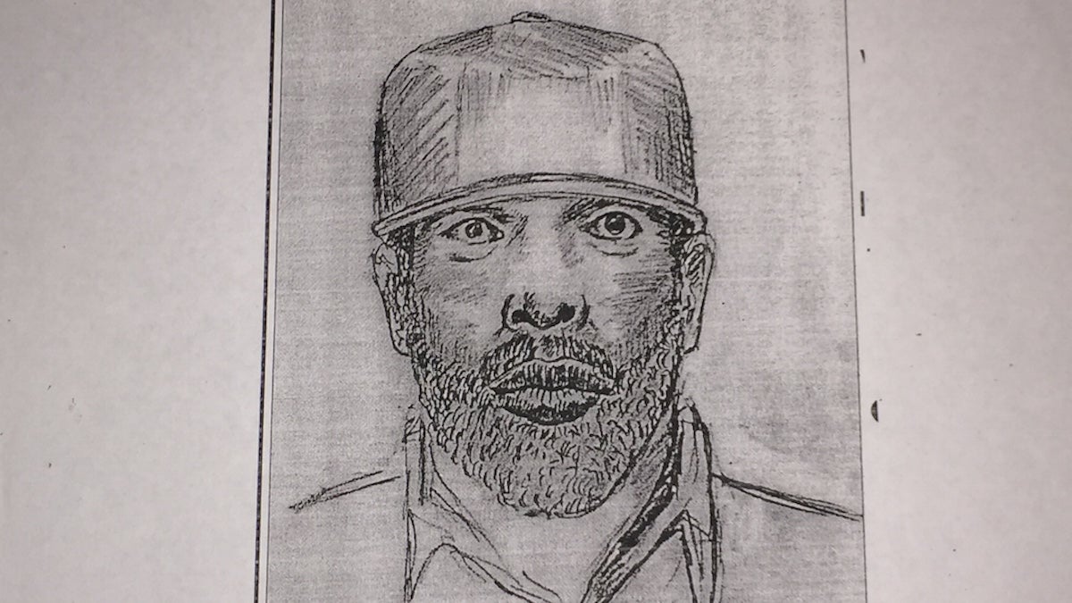  A sketch of the suspect. (Courtesy of Philadelphia Police Department) 