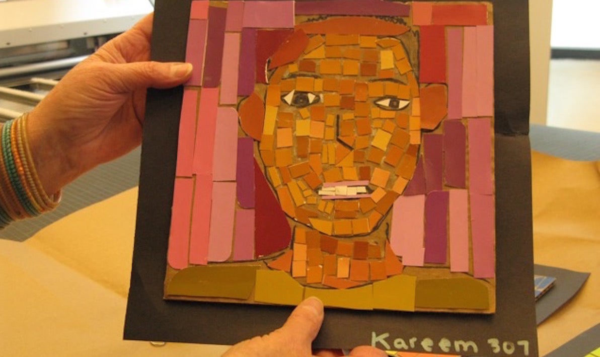 A mosaic self-portrait. (Pamela Forsythe/for NewsWorks)
