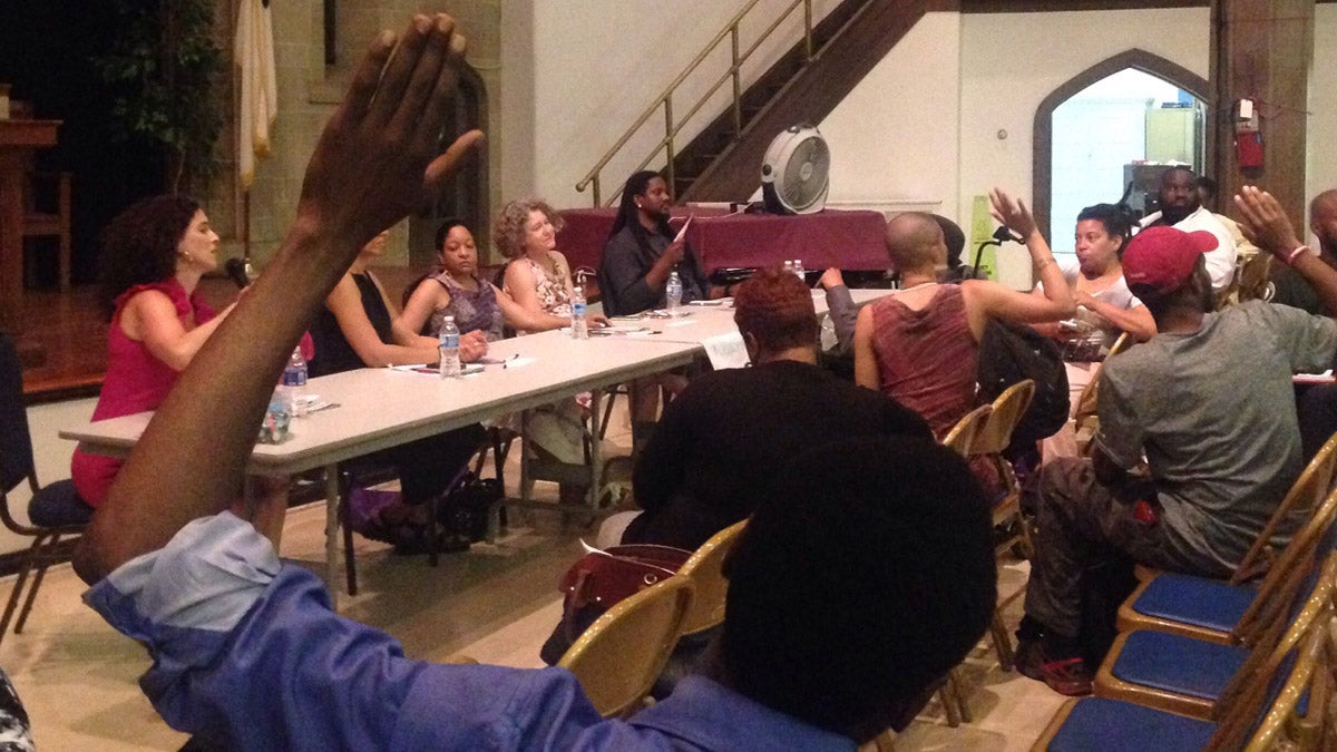 Participants wait to ask the panelists questions at Unleashing North Philly's second event