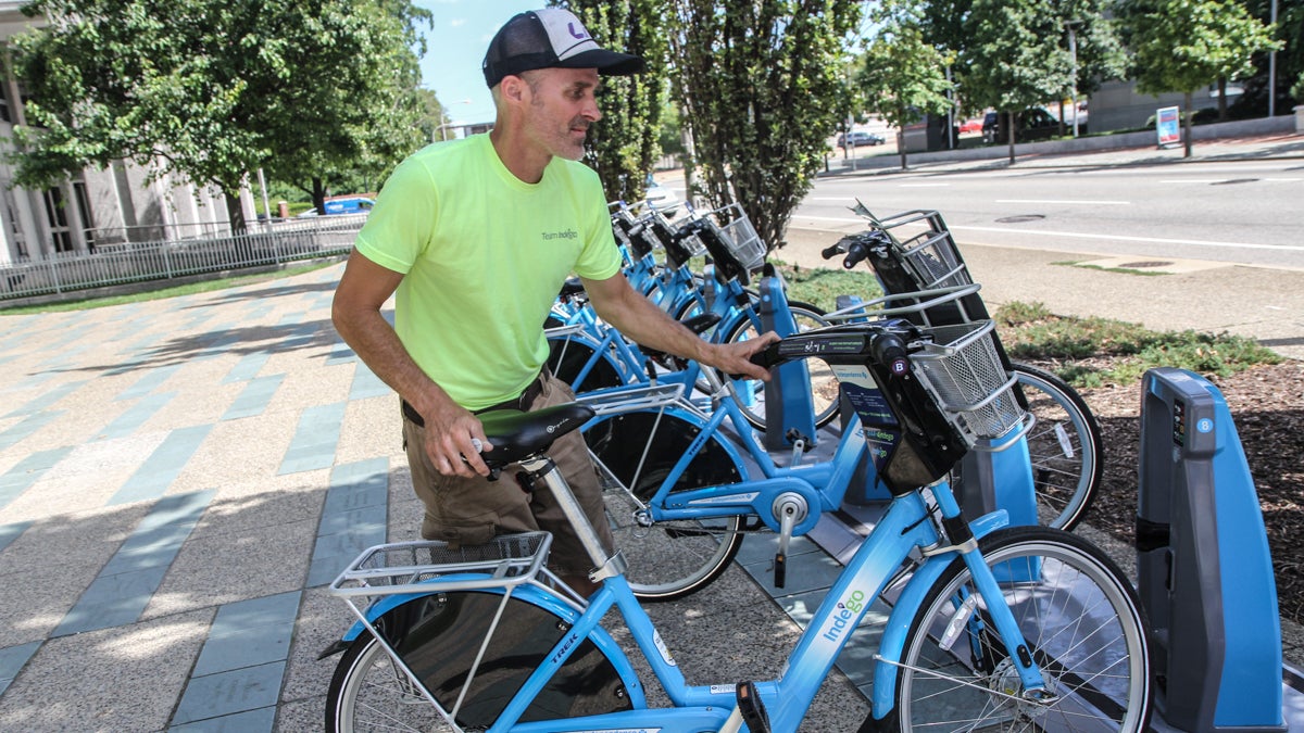 Tray Duffy is part of the IndeGo rebalancing fleet. (Kimberly Paynter/WHYY)