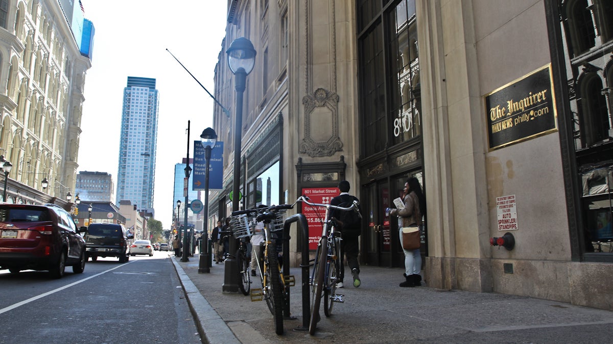  801 Market Street is home to the Philadelphia Inquirer and the Daily News. (Kimberly Paynter/WHYY) 