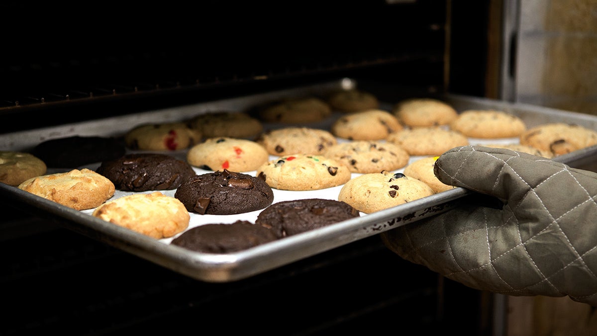  A tray of Insomnia Cookies, now available on Main Street Manayunk. (Photo courtesy of Insomnia Cookies) 