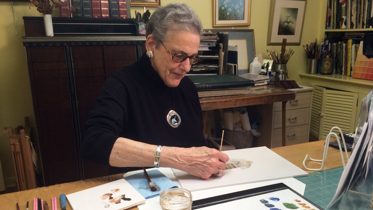  Artist Irma Reinhold at work in her studio (Brian Drouin/ NewsWorks) 