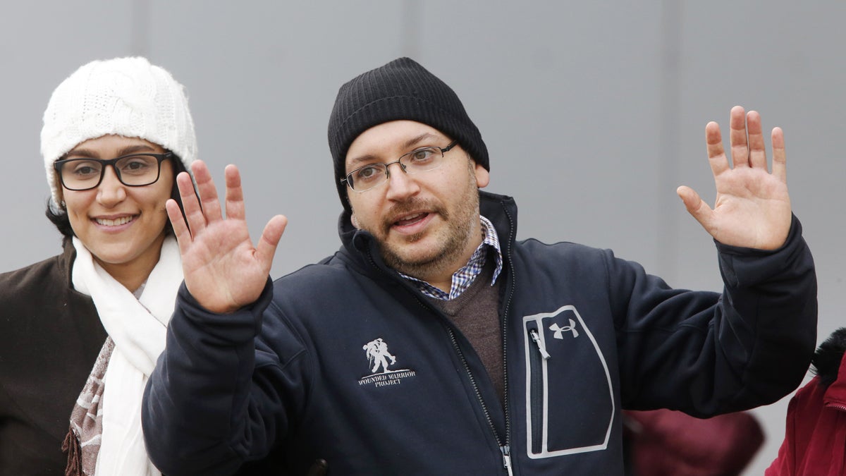  American journalist Jason Rezaian is shown in Landstuhl, Germany, on Wednesday shortly after his release from an Iranian prison last Saturday. (AP Photo/Michael Probst) 