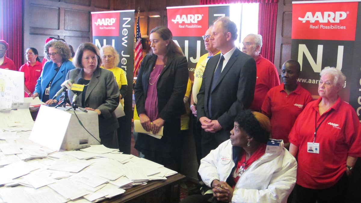  Lawmakers and AARP members call for rate relief for JCP&L customers. (Phil Gregory/WHYY) 