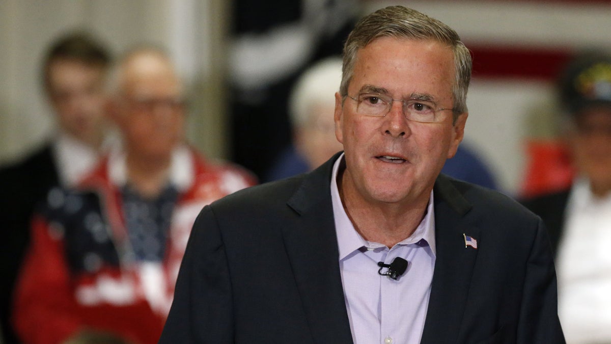  Republican presidential candidate, former Florida Gov. Jeb Bush, is shown at a campaign stop in Englewood, Colorado, in 2015. (AP Photo/Brennan Linsley, file) 