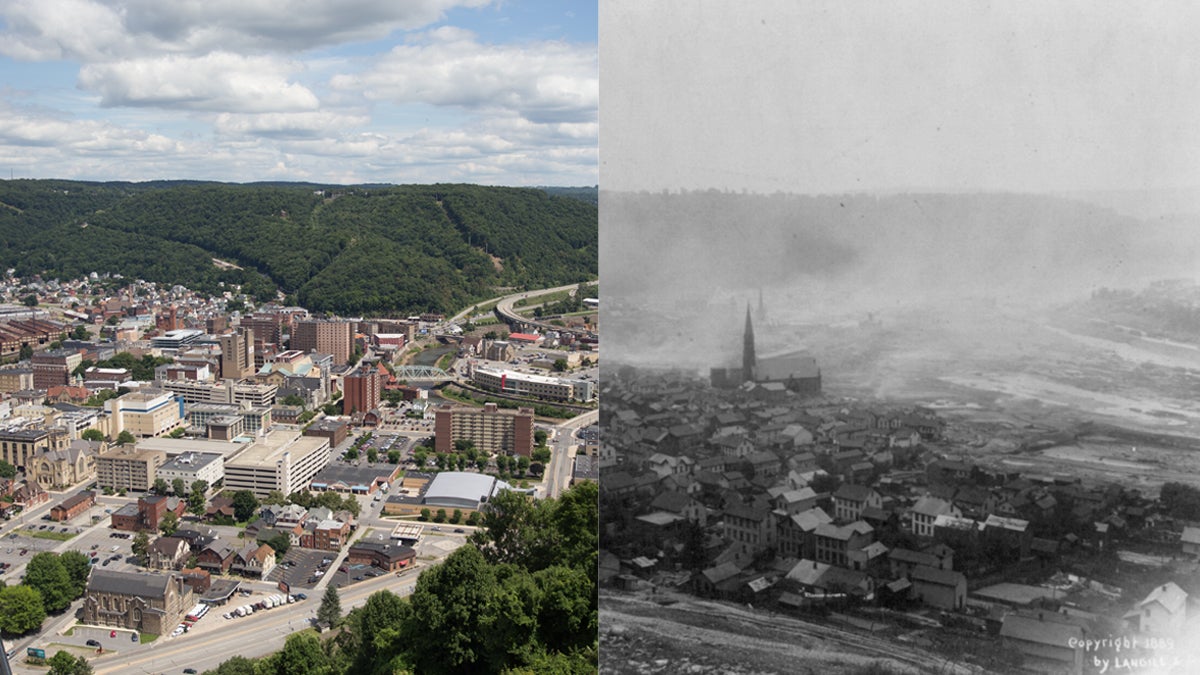  Johnstown Pennsylvania in 2014 and after the Great Flood of 1889. 