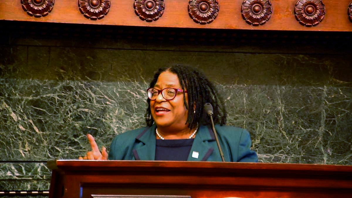 Jovida Hill is the executive director of the Mayor's Commission for Women. (Tom MacDonald/WHYY)