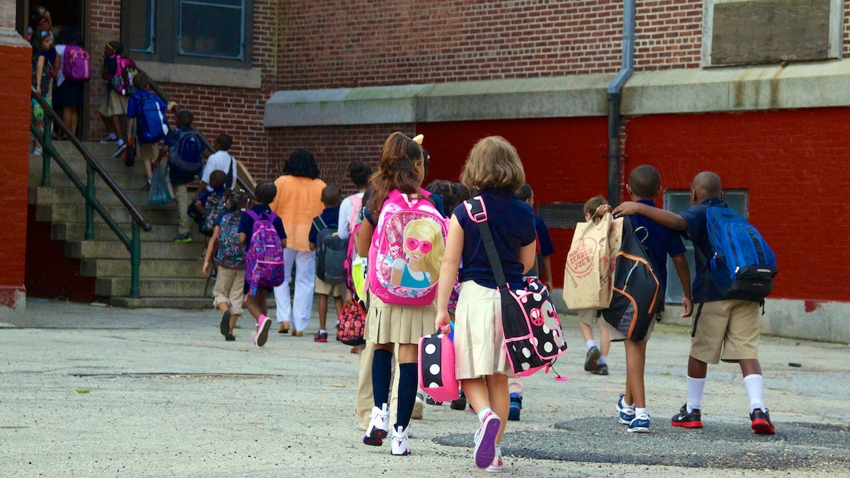  Students filing into Mt. Airy's C.W. Henry School.(Jana Shea/for NewsWorks, file) 