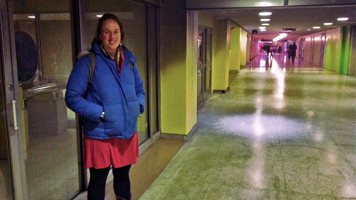  Karen Orrick, coordinator of Hub for Hope, a drop-in homeless center in Suburban Station, expects to open next week. (Elana Gordon/WHYY) 