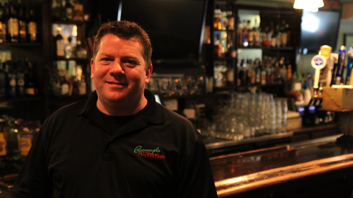  Ken Hutchings, co-owner of Cavanaugh’s Rittenhouse Square, says he remembers the first person to buy a beer in Philadelphia with Bitcoin. (Kimberly Paynter/WHYY) 