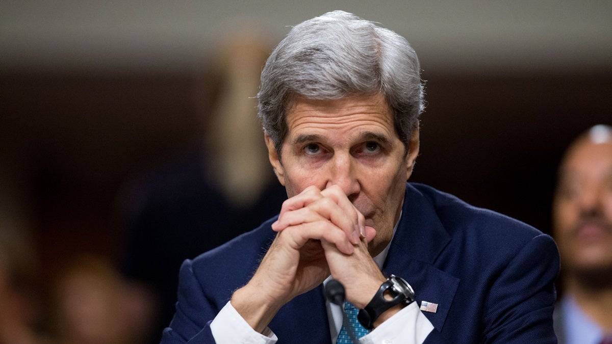  Secretary of State John Kerry testifies at a Senate Foreign Relations Committee hearing on Capitol Hill, in Washington, Thursday, July 23, 2015, to review the Iran nuclear agreement. Kerry bluntly challenged critics of the Obama administration's nuclear deal with Iran on Thursday, calling it 