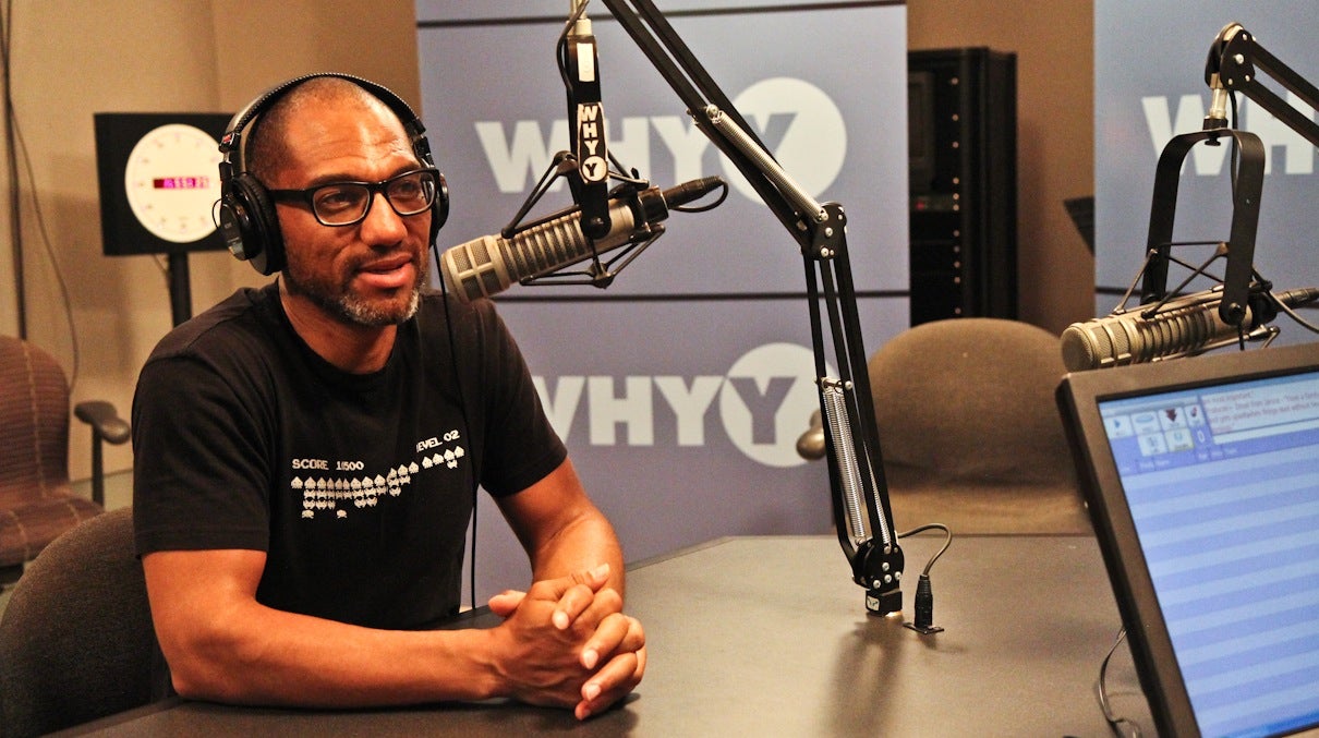 Curator and musician King Britt talks with NewsWorks Tonight host Dave Heller about 'The Beautiful Noise: A Tribute to Sun Ra,' playing Friday evening at Fringe Arts.  (Kimberly Paynter/WHYY)