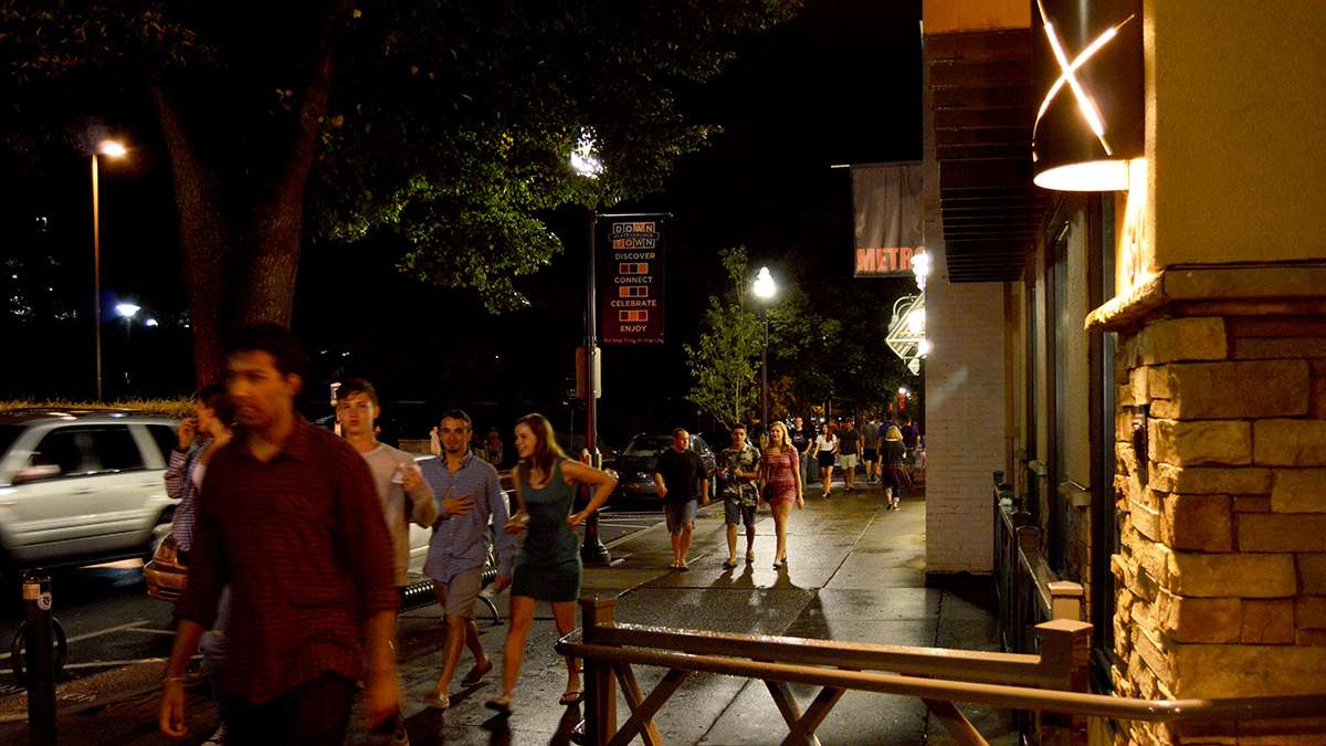  State College is a quintessential university town. During the school year, Penn State students double the borough's population. (Kate Lao Shaffner/WPSU) 