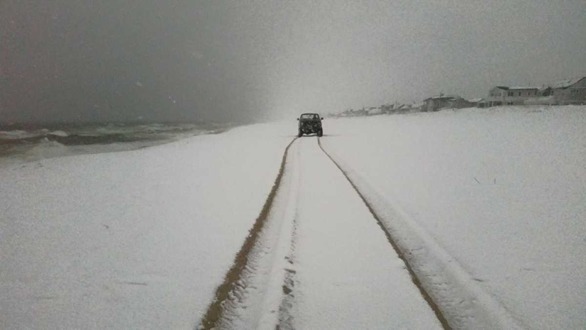 On the beach in Lavallette on March 20