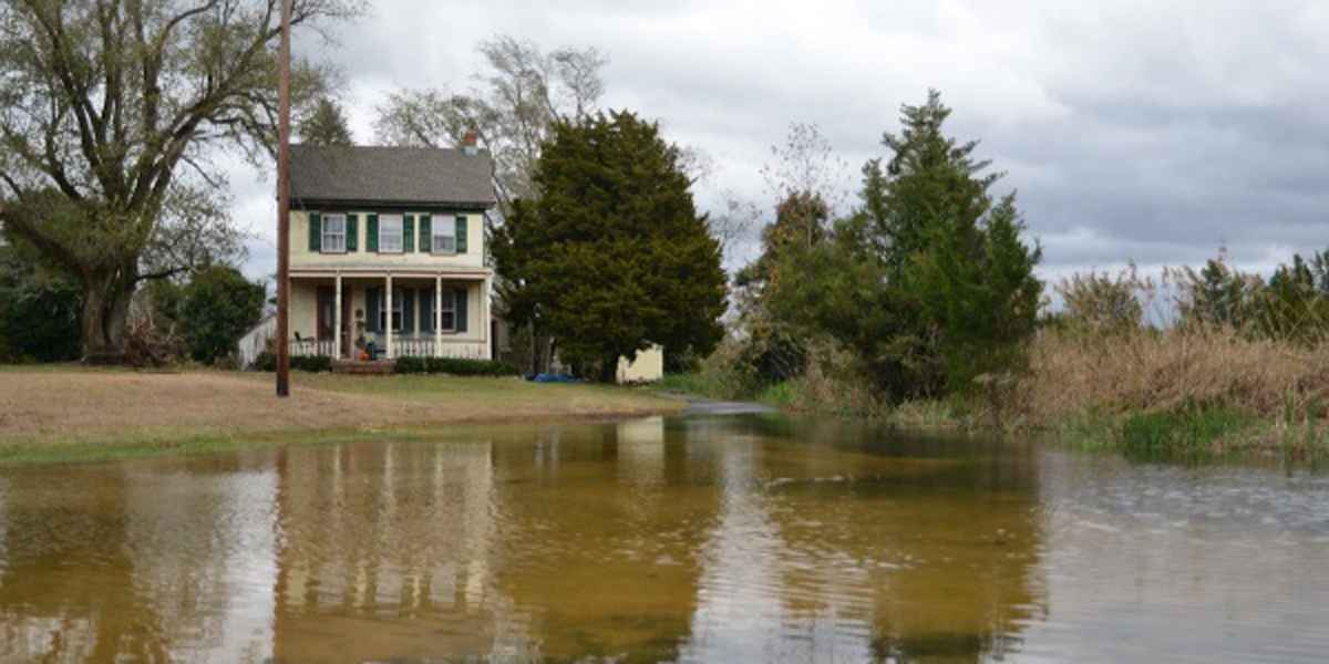  The water crept up on this house in Maurice River Twp. the morning after Superstorm Sandy. (Bas Slabbers/for NewsWorks) 