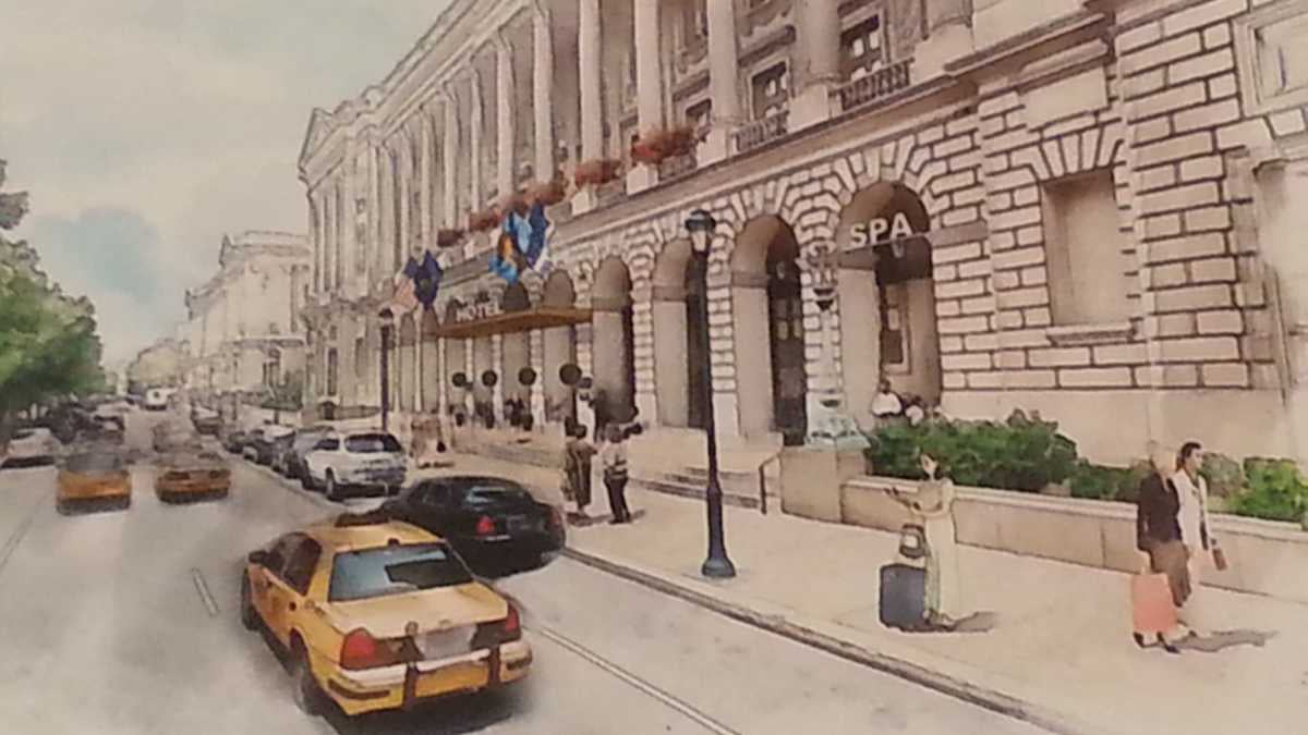  Artist's rendering of new hotel to be located in the building that now hosts Family Court 