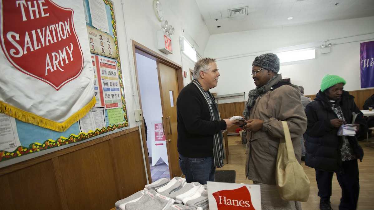  'Giving Tuesday' at a Salvation Army location in New York City. (Photo by Carlo Allegri for Hanes) 