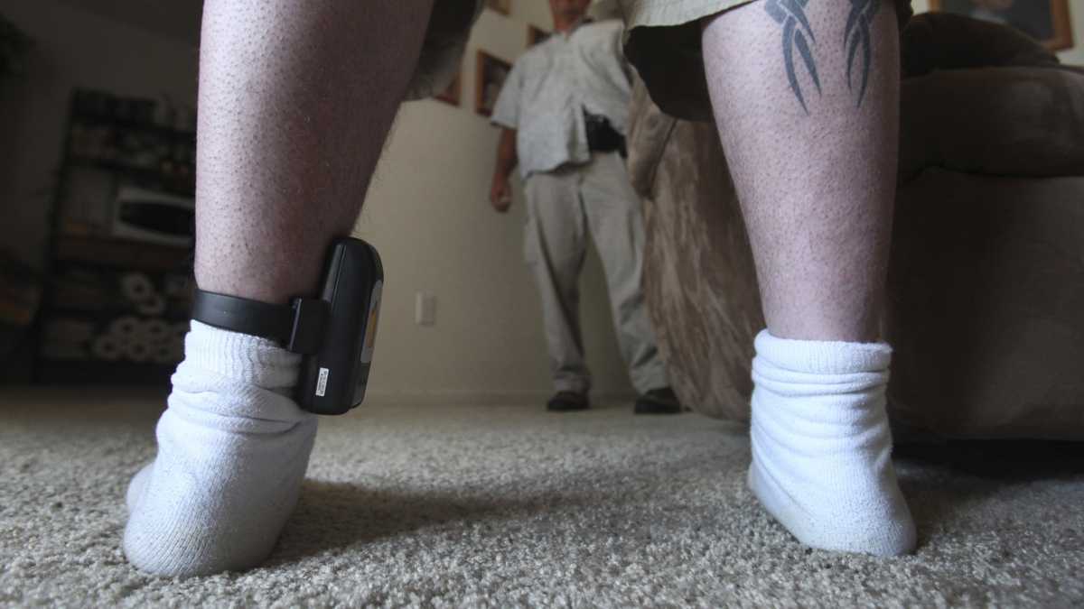 A person wearing an ankle monitor. (Rich Pedroncelli/AP Photo, file)  