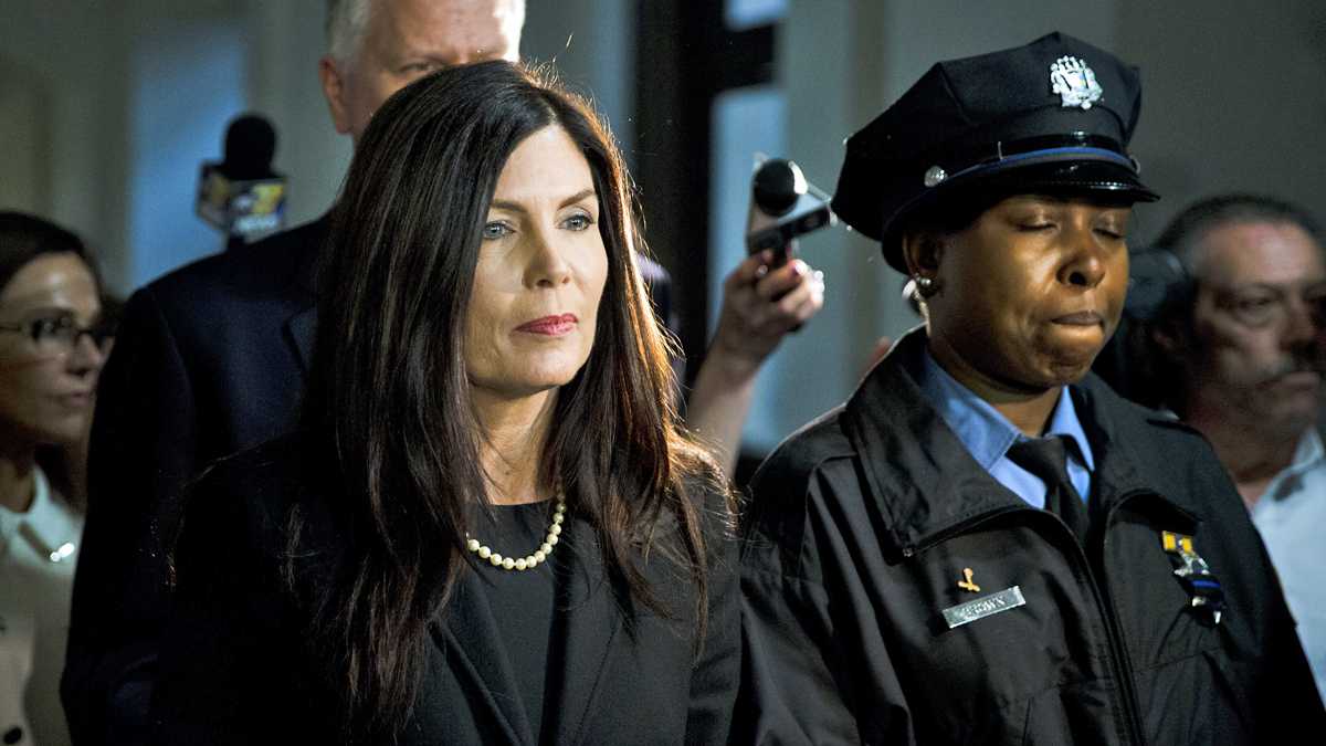  Pennsylvania Attorney General Kathleen Kane walks from the State Supreme Court room in March at Philadelphia City Hall. (Matt Rourke/AP Photo)  